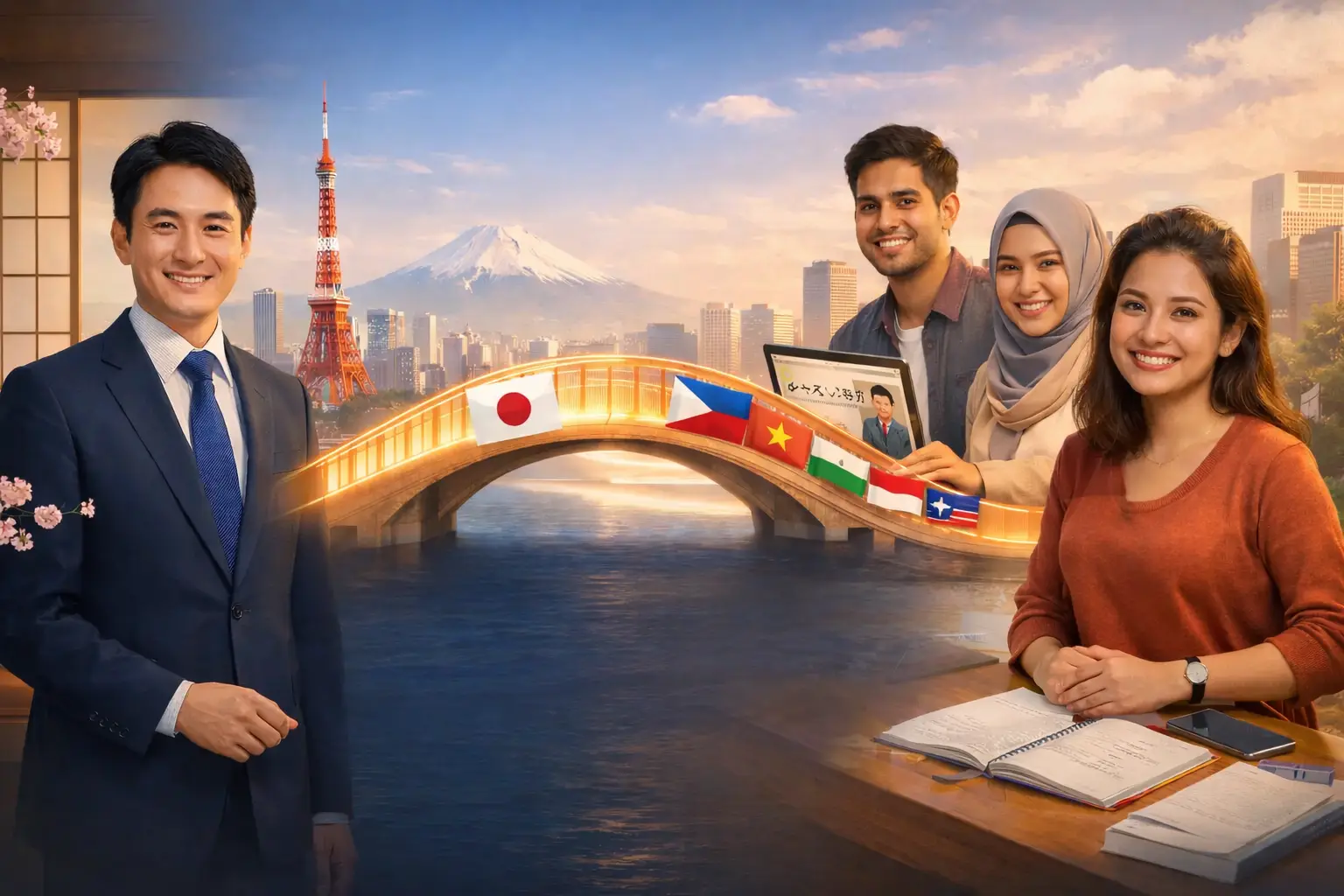 企業向け外国人採用支援サービスのイメージ