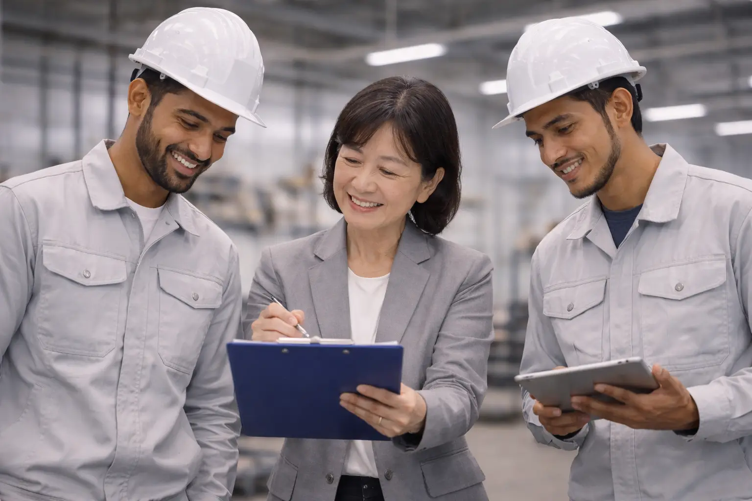 オフィスで打ち合わせを行うチーム